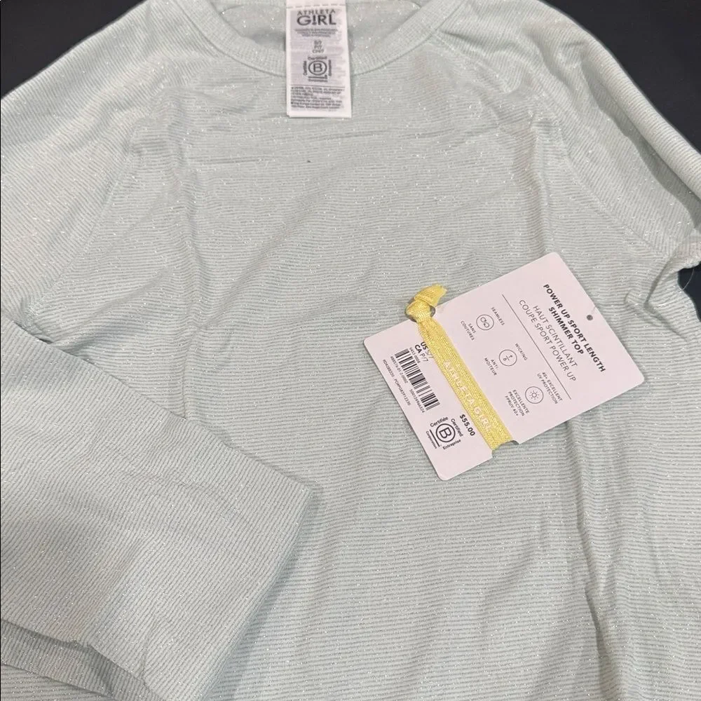 Athleta Girl Power Up shimmer Sport Length Top